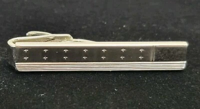 Clip de barra de corbata Speidel de colección para hombre tono plateado estrellas y rayas diseño joyería EE. UU. 2" L Foto 1 de 4