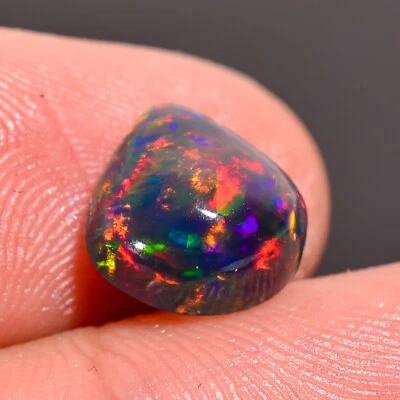 Натуральный черный эфиопский опал 2,1 карата в форме сердца опал кабины драгоценный камень 10X9X5 мм - Изображение 1 из 4