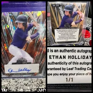2024 Leaf Metal Ethan Holliday #BA-EH1 1/1 Auto Autograph RC Rookie #1 Prospect! - Picture 1 of 7