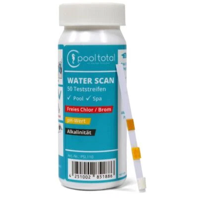 3 in 1 Teststreifen 50 Teststrips Water SCAN POOL Total Schwimmbad Teststreifen - Bild 1 von 4