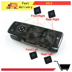 Master Window Switch Button Cover Cap Fit Benz C200 C220 E200 CLA GLK ML350 W204 - Picture 1 of 6