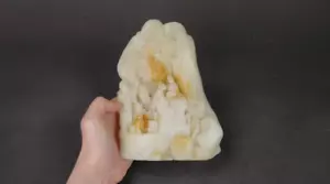 Vintage Chinese Carved White Hardstone Jade Boulder Carving with Figures - Picture 1 of 12