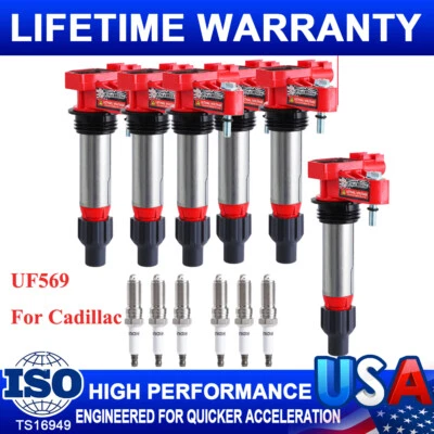 6 Ignition Coils &Spark Plugs for Buick Cadillac ATS GMC Saturn Chevy 3.6L UF569 - Image 1 of 4