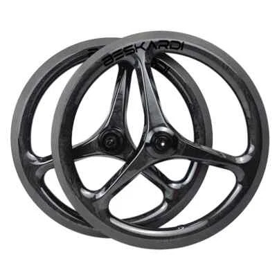 16 Inch 349 3 Spokes Folding Bike Carbon Front Wheel Ceramic Bearing Hub 1pc - Image 1 of 4