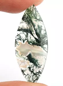 Natürlicher Moosachat Marquise 34 x 13 mm Cabochon Edelstein Geburtstagsgeschenk 8,35 ct - Bild 1 von 6