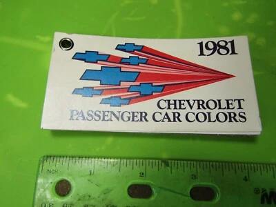 1981 Chevy Passeggero Auto Pittura Colore Chip Ruota Chart Campioni Chevrolet P/ - Immagine 1 di 3