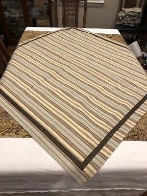 Table Covers (2) Professional Made, Lined 58 X 58” & 49 X 49” Beige/Brown - Image 1 of 4