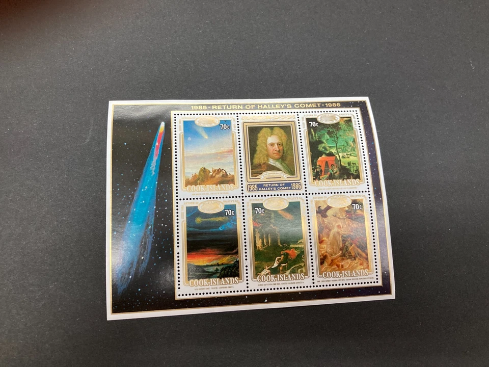 COOK ISLANDS 1986 HAILEY'S COMET SOUVENIR SHEET OF 6 MINT NEVER HINGED  D117 - Image 1 of 1