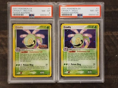 2007 Pokemon EX Power Keepers Cradily #7 Holo & Reverse Holo PSA 8 Set - Image 1 of 2