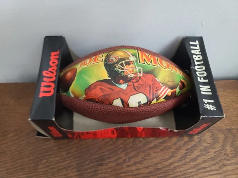 Vintage Wilson Mini Football Joe Montana Signature Model QB HOF MVP Champion NFL Cover