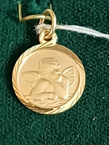 Orin Juwelier 14k Gold Engel Charilo 0,75" langer Anhänger neu  - Bild 1 von 8