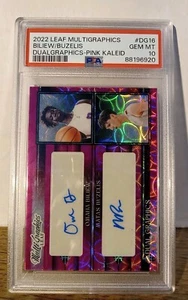 Matas Buzelis RC 2022 Leaf Multigraphics Dual Auto #/15 Gem Mint Chicago Bulls - Picture 1 of 8