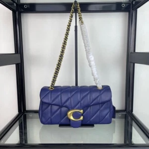 Borsa a tracolla Coach CP150 Navy Tabby 26 outlet in pelle - Foto 1 di 6