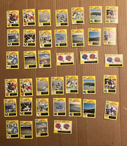 1988 MONTY GUM NFL FOOTBALL MINI CARDS LOT OF 38 (2 OF EACH), 2" X 2 3/4", COLOR