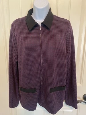 LAURA SCOTT Purple Plum Collared Zippered Jacket Women's Size Small Foto 1 de 4