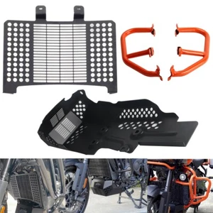 Engine Guard Crash Bar Protector Radiator Grille Skid Plate Fit Pan America 1250 - Picture 1 of 12