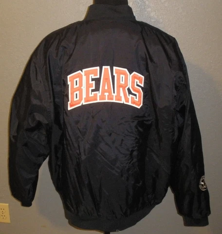 Vintage Mens 3XL Holloway Chicago Bears Football NFL Varsity Coach Bomber Jacket Cover