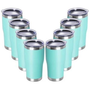 20 Unzen Becher mit Deckel Edelstahl Becher Großpackung, Doppelwandig Vakuumisol... - Bild 1 von 6