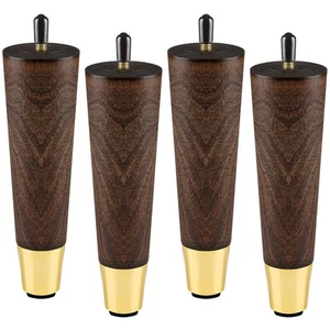 Wood Furniture Legs 8 inch - Sofa Legs Set of 4 Replacement Couch Legs - Roun... - Picture 1 of 6