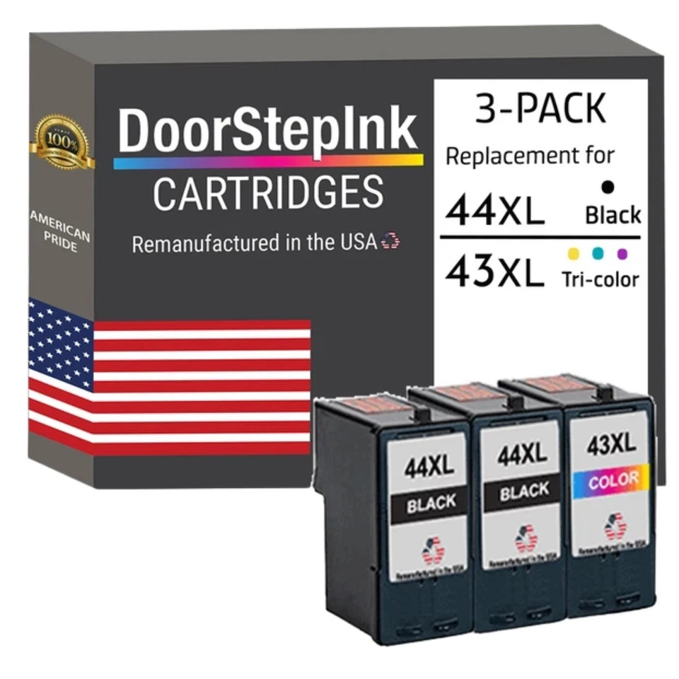 DoorStepInk Compatible Ink Cartridge for Lexmark 43XL Clr/44XL Bk Variation-USA - Image 1 of 1