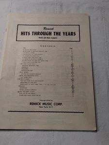 Hits Through The Years - 1905-1925 Antique Sheet Music - Remick Music Corp. VTG - Picture 1 of 8