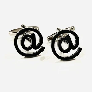 Black Asperand Symbol Cufflinks For Men Birthday Wedding Gift Cufflinks In Box - Picture 1 of 7
