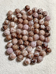 Vintage verwirbelte Schlacke Glasmurmeln Menge 70 - braun & rosa Achat-Stil - 1/2" - Bild 1 von 7