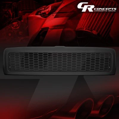 MATTE BLACK FRONT BUMPER HONEYCOMB MESH GRILL 适用于 1994 - 2005 RAM 1500 2500 3500 — 第 1/4 张图片