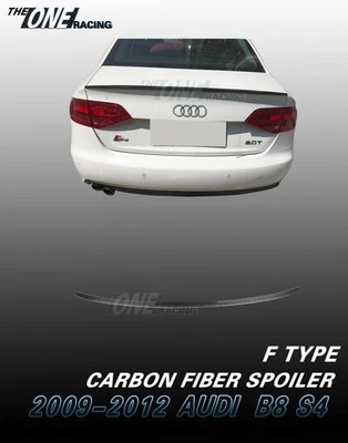 Alerón de fibra de carbono para Audi S4 B8 2009-2012 sedán 4 puertas tipo F Foto 1 de 4