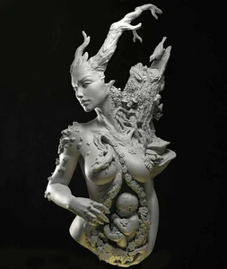 1/10 Resin Figures Bust model Earth Mother W/baby Unassembled Unpainted - Picture 1 of 5