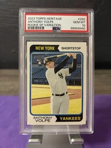 2023 Topps Heritage Rookie SP Variation #282 Anthony Volpe PSA 10 Yankees - Bild 1 von 2