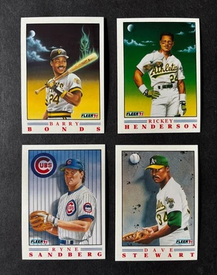Juego de 4 inserciones Fleer Baseball Pro Vision 1991 - con bonos, Henderson - #110925B Foto 1 de 2