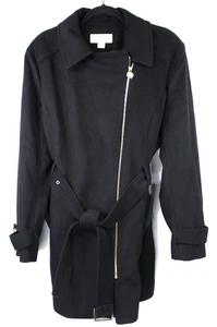 MICHAEL KORS Damen Wickelmantel schwarz Wollmischung asymmetrisch M124518T74 Gr.XXL Neu mit Etikett - Bild 1 von 9