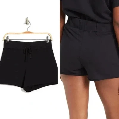 Pantalones Cortos James Perse Algodón Mujer M Cordón Jersey Tejido Negro Informal Básico Foto 1 de 4