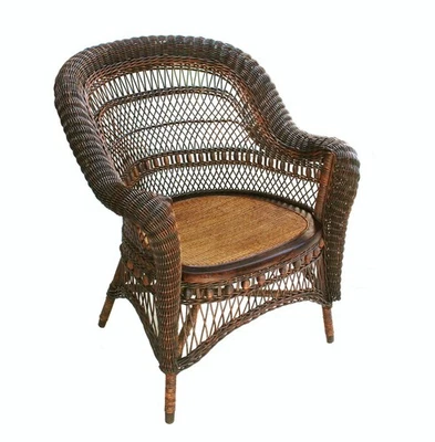 Silla victoriana de mimbre con brazo enrollado, C.1890 Foto 1 de 4