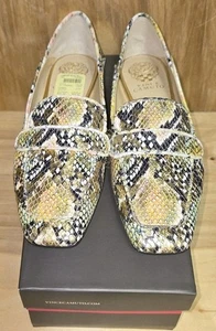 *New*VINCE CAMUTO Gold & Ivory Snakeskin Pattern Landerla Loafers 7M - Picture 1 of 11
