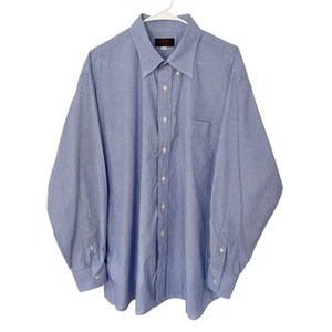 O'Connell Mens Blue Oxford Button Down Long Sleeve 100% Cotton USA 17.5/34 - Picture 1 of 7