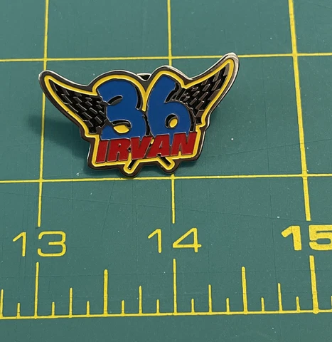 ERNIE IRVAN #36 with Checkered Flags NASCAR Pin Cover