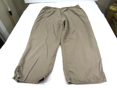 Calça cropped Russ Berens Malibu bege lounge tencel L 34-38W elástica 48 quadris 22L - Imagem 1 de 4