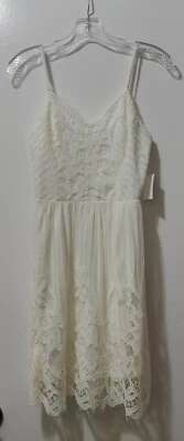 Charlotte Russe Women's Off-White Lace Lined Dress Size S - Image 1 of 3
