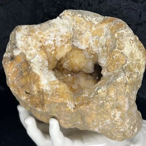 Large Geode 7” Golden Healer Natural Iron Citrine Quartz Crystal Rough 6.5Lb - Picture 1 of 9