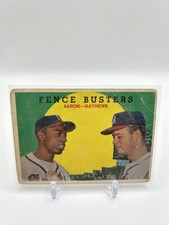 1959 Topps - Grey Back #212 Eddie Mathews, Hank Aaron