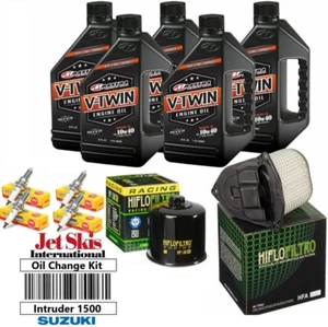 Oil Change Tune Up Kit 10W40 5 Quarts Filter Spark Plug for Suzuki Intruder 1500 - Picture 1 of 6