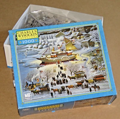 Charles Wysocki Arte Juguete con Cena 1000 Piezas Puzzle 2002 Hasbro - Completo Foto 1 de 4