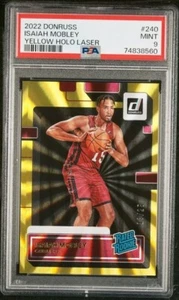 Isaiah Mobley 2022 Donruss Rated Rookie RC Yellow Holo Laser #/25 PSA 9 - Picture 1 of 2