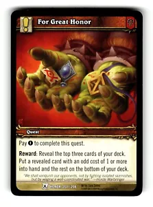 World of Warcraft TCG Fields of Honor Trading Card For Great Honor #201 C - Foto 1 di 4