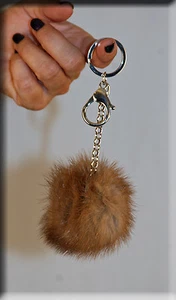 Nuevo Llavero Piel Visón Pastel - Tamaño Extra Grande - Efurs4less - Imagen 1 de 1