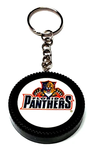 FLORIDA PANTHERS MINI PUCK KEYCHAIN 2" WIDE NEW NHL OFFICIALLY LICENSED Cover