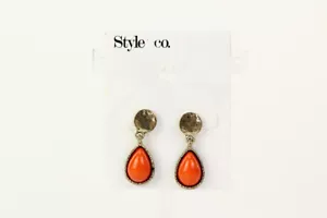 Style&Co Orange Stone Gold-Tone Earrings - Picture 1 of 1