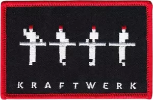 Patch - Kraftwerk Four Pixel Figures With Logo German Electronica Iron On #3599 - Picture 1 of 1